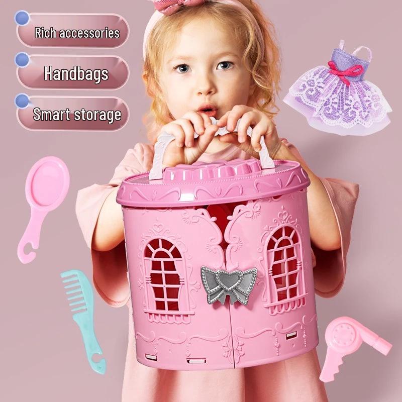 Realistic Princess Castle Doll Handbag - Children's Role-Playing Toy Gift