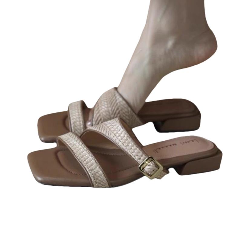 Fashion Women Slippers Fashion Dress Shoes Designer Summer Woman Heeled Sandals 2025 New Casual Slides Cozy Elegant Sandalias De Mujer