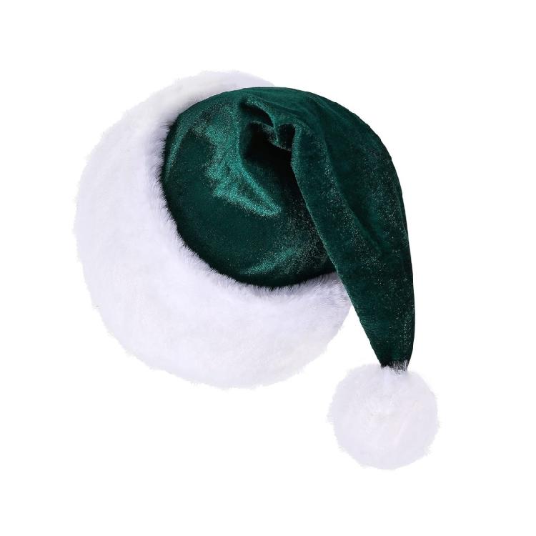 Plush Christmas Santa Hat with White Brim for Holiday Parties Giving Love