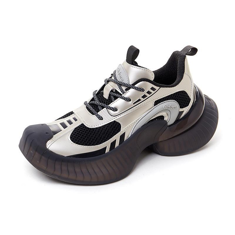 Yi Mengling streamer running shoes thick-soled heightening women's shock absorption, lightweight and breathable sports shoes