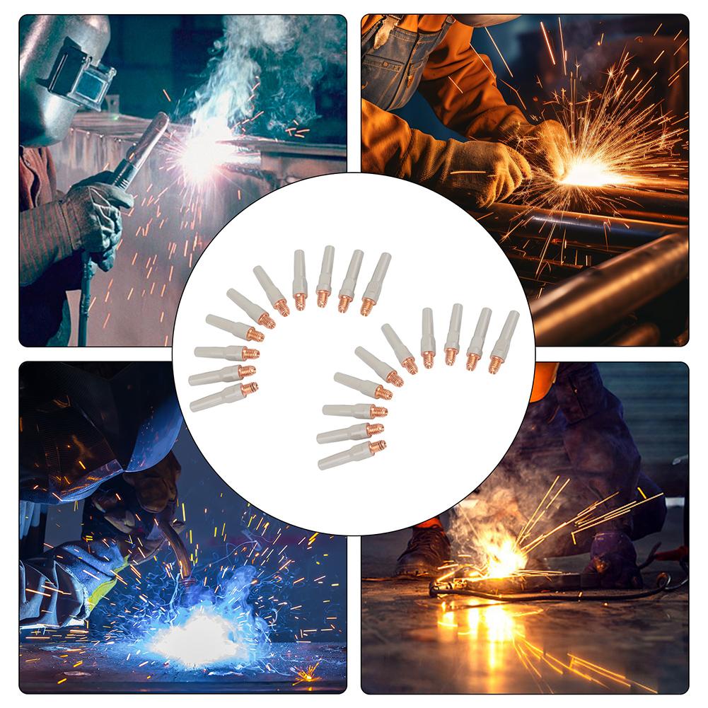 20PCS Non-Stick Coating Welding Tips Metal Welding Torch Accessory Reduces Slag Accumulation 15AK 40*1.2mm
