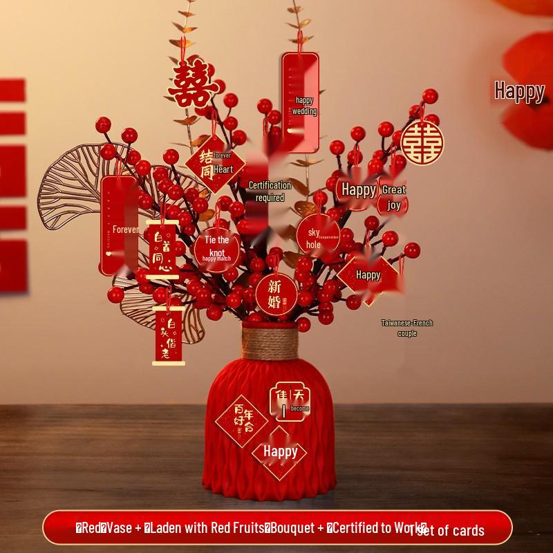 Bridal Arrangement Wedding Gift Plant Ornament for Living Room and Engagement Decorations