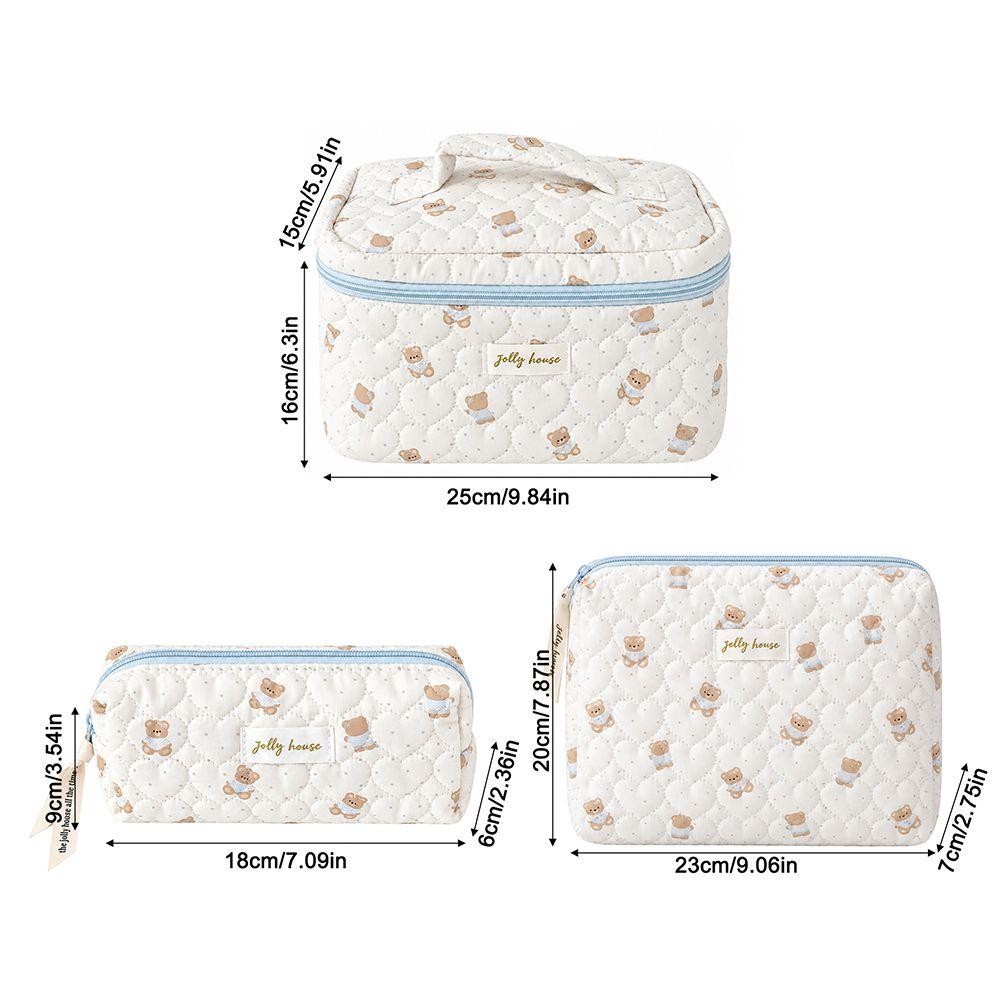 Lightweight Cartoon Bear Makeup Bag Large Capacity Toiletry Pouch Business Trips