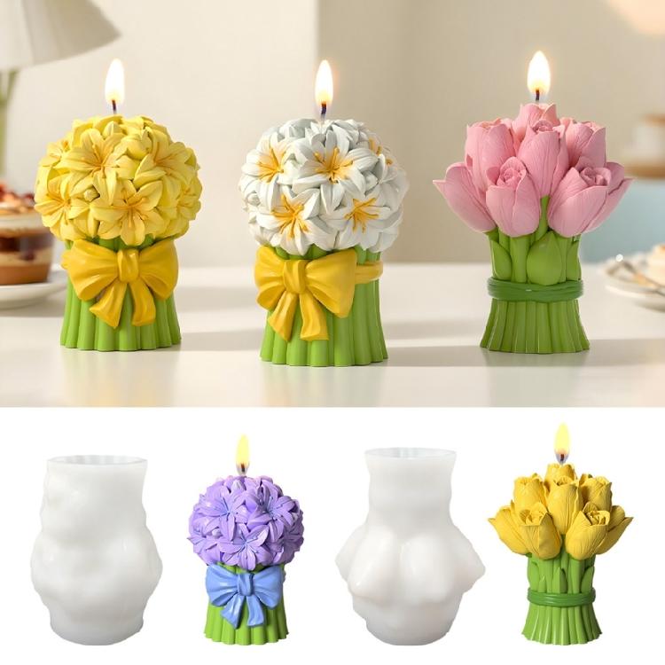 Food Grade Silicone Candle Mould For Tulips Bouquet Aromatherapys Reusable Craft Tool for Family Activities and Weddings