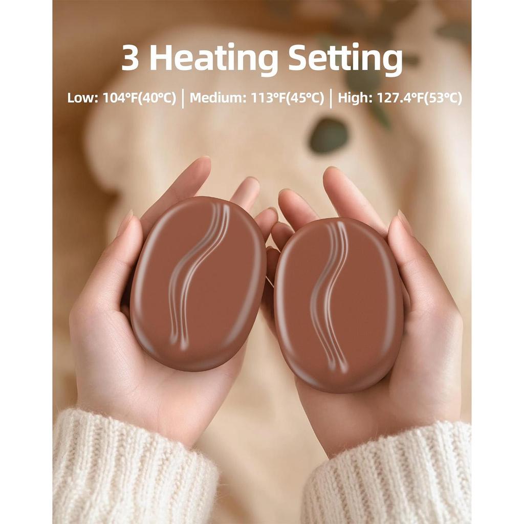 Rechargeable Hand Warmers, 2 Pack, 7200mAh Portable & Reusable, Fast 3S Heating for Outdoor, Hiking, Chilblain Prevention