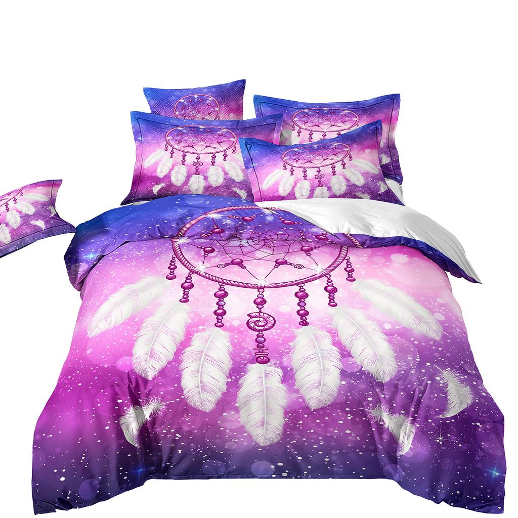 3D Digital Printing Abrasive Bedding Feather Three-Piece Set