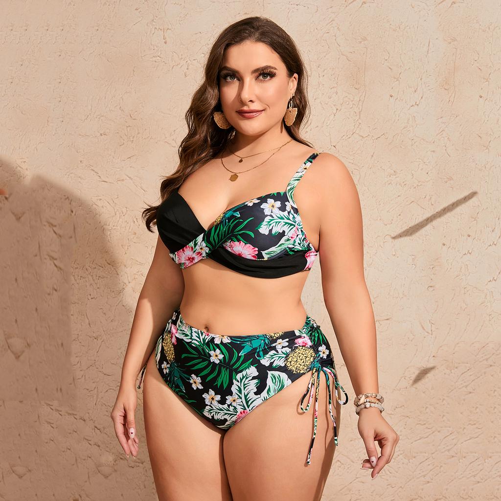 Women's Two-Piece Bikini Set Plus Size Split Swimsuit