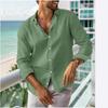 Men's Summer Shirt Button-down Shirt Long-sleeved Plain-coloured Collared Shirt Spring/Summer Casual Everyday Wear