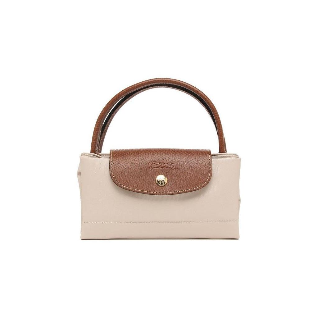 Longchamp Le Pliage 23 Snap Zipper Closure Short Handle Canvas And Leather Tote Bag Women Tote Bag Paper-Color 1621089P71