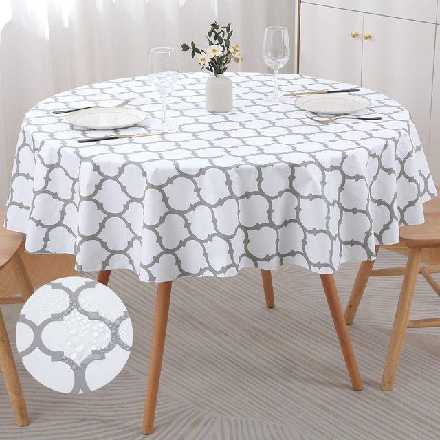 Waterproof Tablecloth Heat -Resistant Round Pvc Table Cloth For Wedding Kitchen Dining Desk Moroccan Table Coat Cover