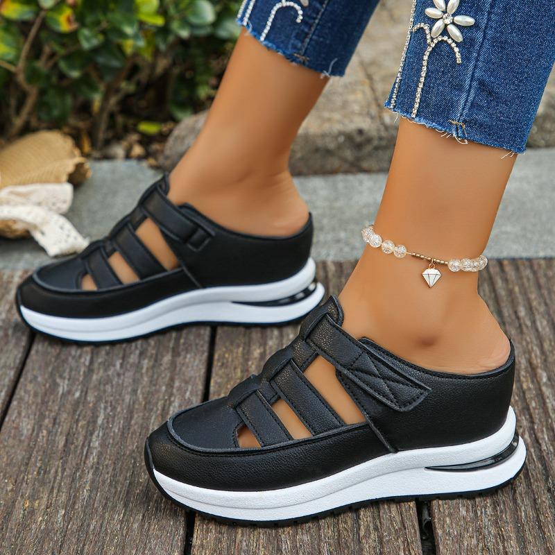 

Large size sandals women s summer new European, American and Roman Velcro women s shoes slippers size 44