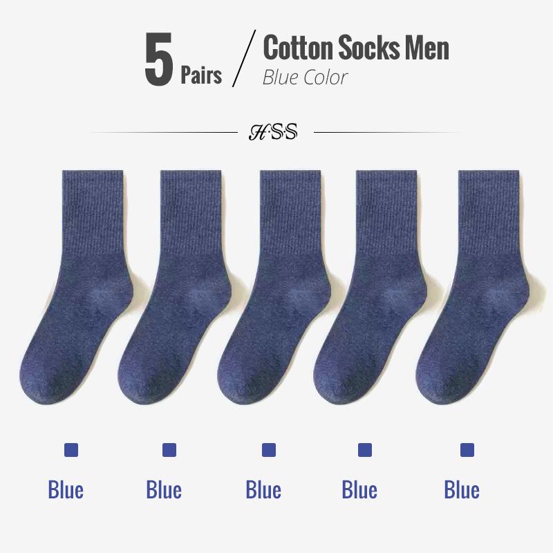 5/10 Paires Chaussettes 95% Coton Peigné Homme Business Robe Chaussettes Longues Douces Respirantes Printemps Été Chaussettes Colorées Pour Homme 5 Paires/Lot