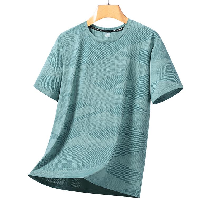 Eis Seide Atmungsaktives Herren T-Shirt Modisch Und Vielseitig Kurzärmelig Große Größe Locker Halbärmelig