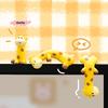 S-1Pc Kawaii Rubber Groove Giraffe Ornament Cartoon Figurines Pastel Desktop Model Giraffe Design for Computer Decoration