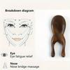 2PCS Facial Massage Tool, Unscented Manual Eye Relief Massager, Eco-Friendly Peach Wood Color Nasal Bridge/Eyes/Chin/Ear/Face Massage Comb