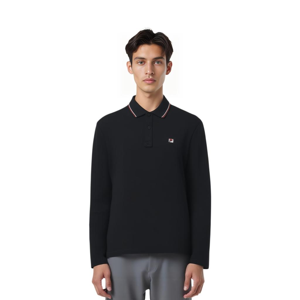 Fila Heritage Mode Einfach Klassisch Lässig Business Alltag Vielseitig Bequem Strick Langarm Poloshirt Herren Oberteile Legendary-Blue F11M548223FNV