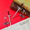 Sword-Shaped Weapon Model Metal Bookmark With Double-Winged Dragon Pendant Book Lovers Reading Accessories Birthday Gift