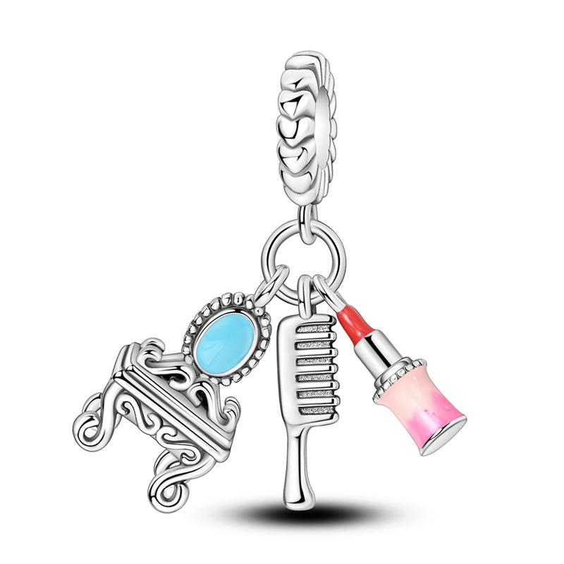 Charms Plata De Ley 925 Evil Blue Eyes Silver Sun Star Elk Dinosaur Flower Charm Women Anniversary DIY Jewelry