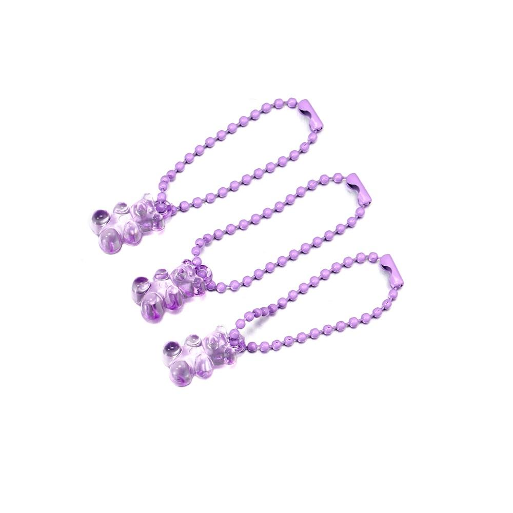 5pcs/lot Candy Color Colorful Cute Resin Bear Keychain Mini Bear With Chain For DIY Jewelry Making Finding Accessories