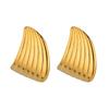 Stainless Steel Chunky Stripe Stud Earrings For Women Gold Color Wedding Aesthetic Irregular Earring Jewelry Accessories