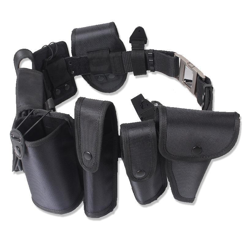 Nylon Multifunctional Black Oxford Cloth Security Belt - Eight-Piece Patrol Duty Training Set