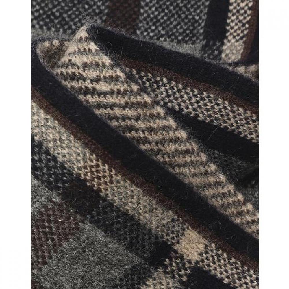 Daks Unisex 100  Cashmere Check Navy Scarf Dbmu1fe30
