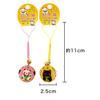 Kyosuke Japanese Chirimen Maneki-neko Print Bell Netsuke Keychains, Approx. 11cm Long, Set of 2, Japanese Pattern