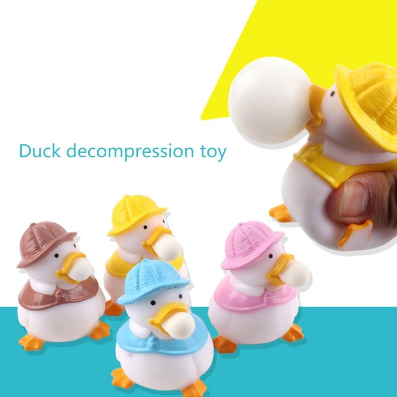 Squeeze Ball Fidget Duck Interactive Miniature Novelty Prank Toy Pops Out Animal Toy Funny Gift for Adults Kids Pressure