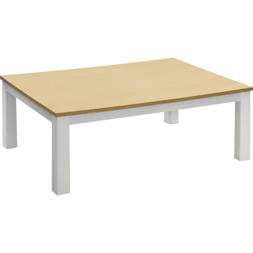 Yamazen Kotatsu Table, Rectangular, 105cm Wide x 75cm Deep, Reversible Top, Mid-Side Switch, Infinitely Adjustable Temperature Control, White x Natura