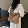 Summer One-shoulder Underarm Straw Bag Women's New Trendy Woven Shoulder Tote Bag Seaside Vacation Beach Bag