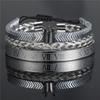 European and American retro crown woven bracelet, Roman letter stainless steel mesh open bracelet set three pieces men