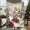 Farmhouse Truck and Christmas Flowers Pattern Flannel Blanket - Bed, Sofa, Office, Travel, Gift, Decoration, Chair, Comfortable