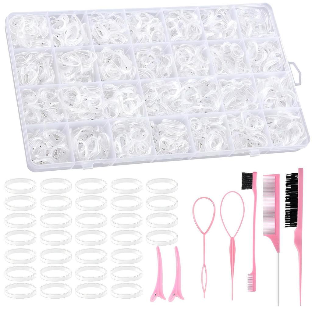 28-Color Gentle Hair Bands: Non-damaging, Disposable Rubber Bands for Braids and Hairstyles