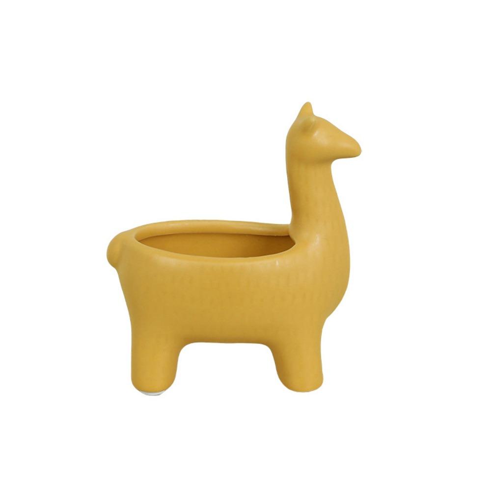 

Modern Alpaca Storage Jar Cute Alpaca Key Tray Home Decor Animal Figurine Entrance Storage жёлтый