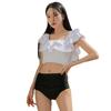 1011 Korean New Hot Spring Vacation Sexy Backless Ruffled High-waisted Slimming Triangle Split Swimsuit for Women