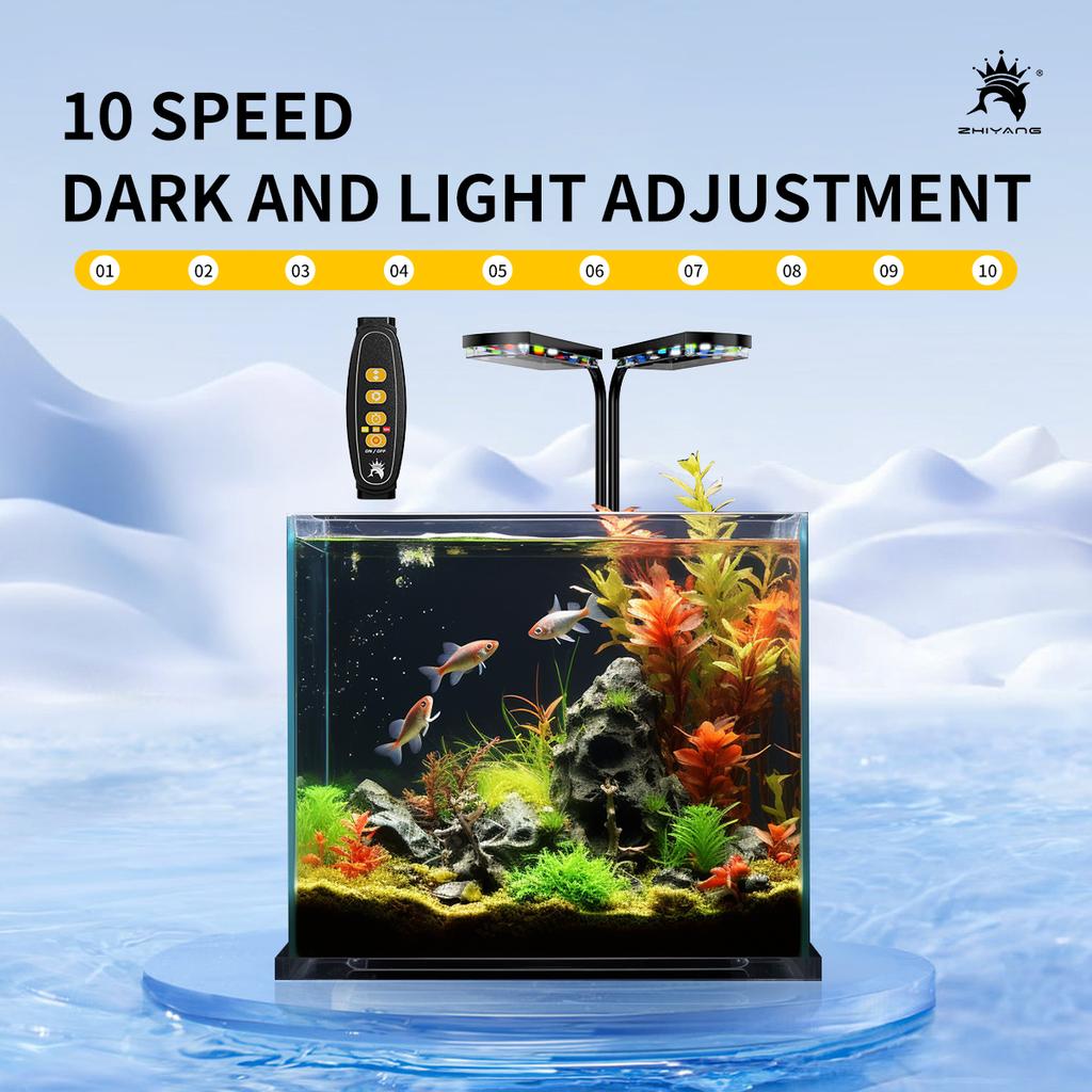 110V-240V double head Fish tank light grass tank light  energy-saving waterproof lighting mini clip light aquarium spectrum LED