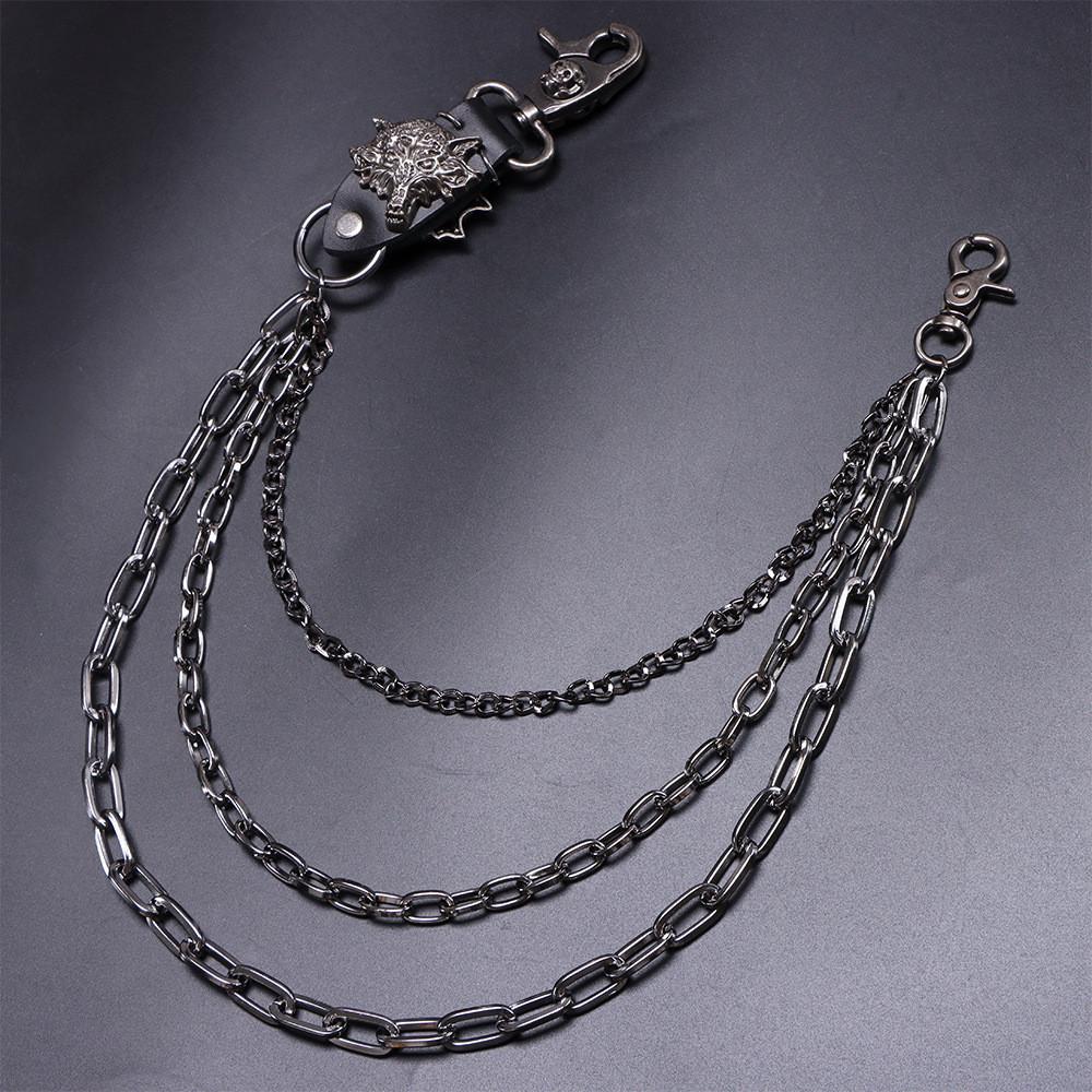Soulcollision Catena per Cintura Punk Metal con Moschettone per Accessorio Moda Unisex