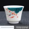Hand-painted Teacup Suet Jade Tea Cup Master Cup Ceramic Small Teacup Kung Fu Teacup White Porcelain Single  Tea Cup