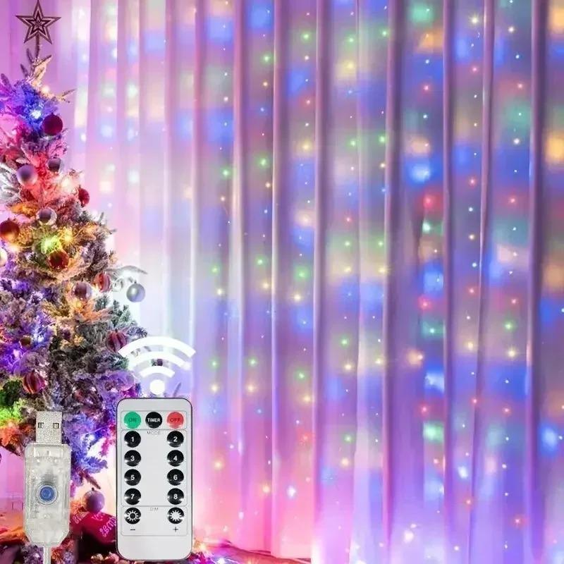 USB Vorhang LED Lichterkette 8 Modi Bettvorhang Beleuchtung für Innen Weihnachten Hochzeit Party Dekoration Romantische Lichter