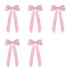 5Pcs Velvet Christmas Bow Ornament Solid Color Xmas Hanging Pendant  Christmas Decor