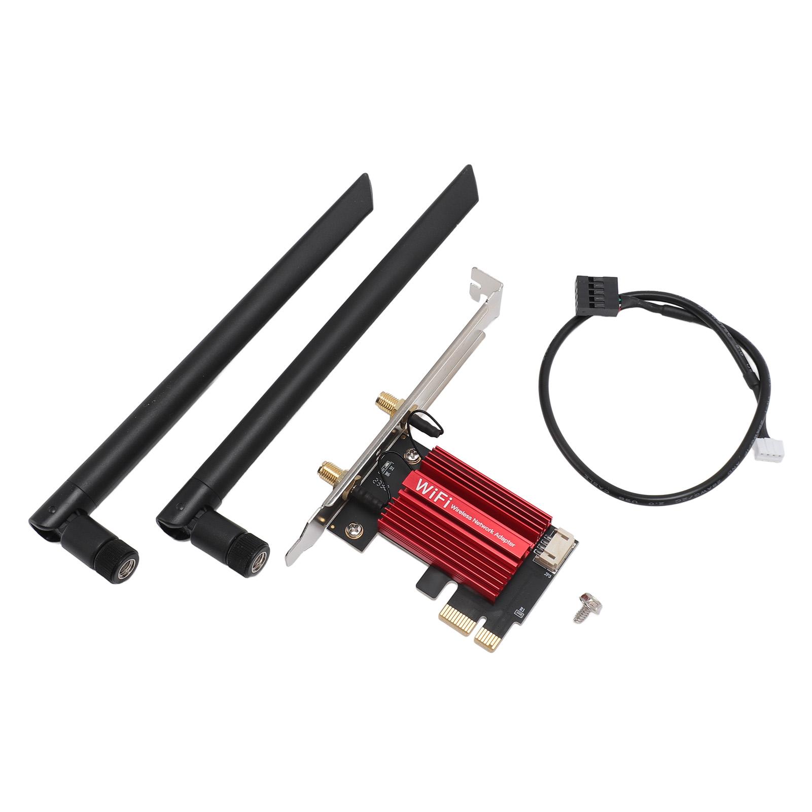 

Картка WiFi 7 2.4G 574 Мбіт/с 5G 2400 Мбіт/с 6G 5800 Мбіт/с BT 5.4 MU MIMO PCIEx1 WPA4 BE200NGW Мережева карта