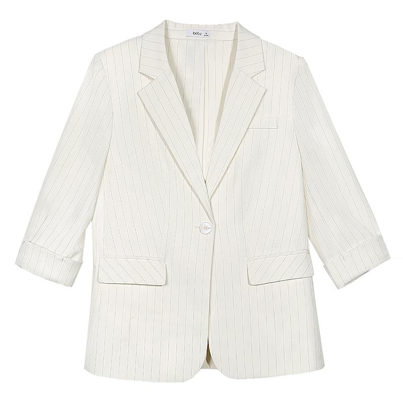 Женский летний блейзер Betu в полоску с разрезом сзади S