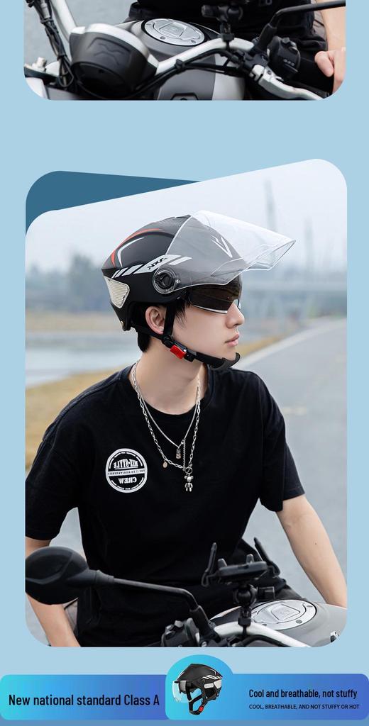 3C Certified Summer Electric Motorcycle Helmet: Sun Protection, Safety, Universal Fit for Men and Women
