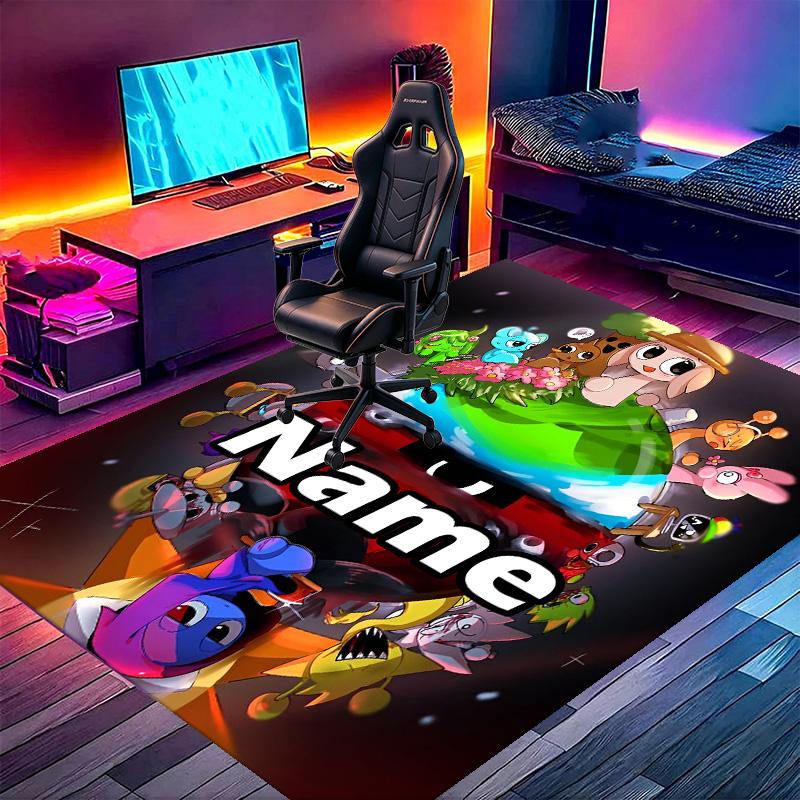 Custom Name Personalized Sprunki Game Print Carpet, Versatile Home Decor Rug, for Playroom, Apartment, Balcony, Entryway, Hallway Gift