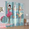 2Pcs,2D Plane Printing Minimalist Curtains Female Dance Polyester Woven (Without Rod) Home Decor Perfect For Bedroom, Office,