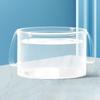 6.8L/12L Foldable Transparent Bucket Portable with Handle Laundry Basin Plastic Leak-proof Camping Bucket Dormitory