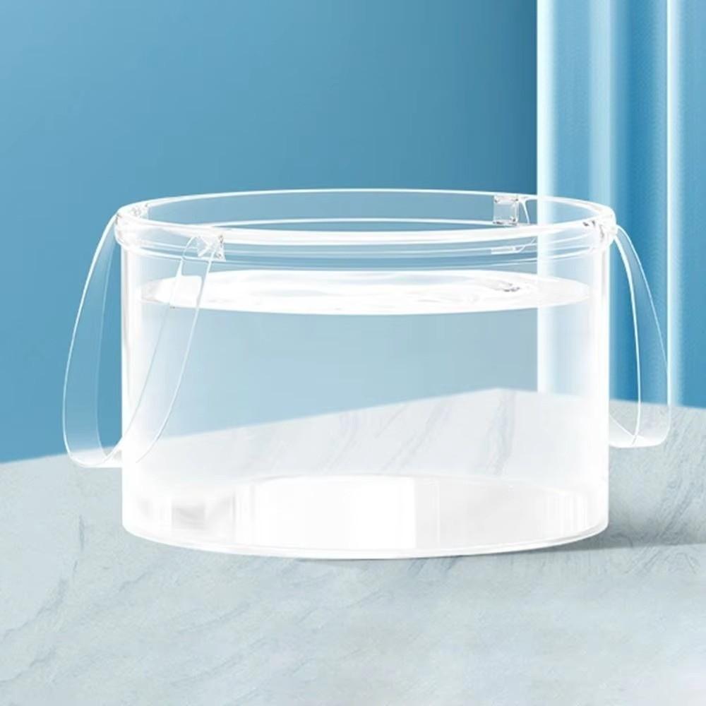 6.8L/12L Foldable Transparent Bucket Portable with Handle Laundry Basin Plastic Leak-proof Camping Bucket Dormitory