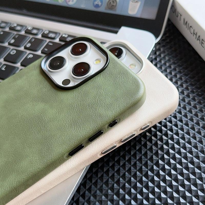 Applicable To IPhone16proMax Crazy Horse Leather Magnetic Charging Phone Case Apple 15 Retro 14 Anti Fall Protection Case