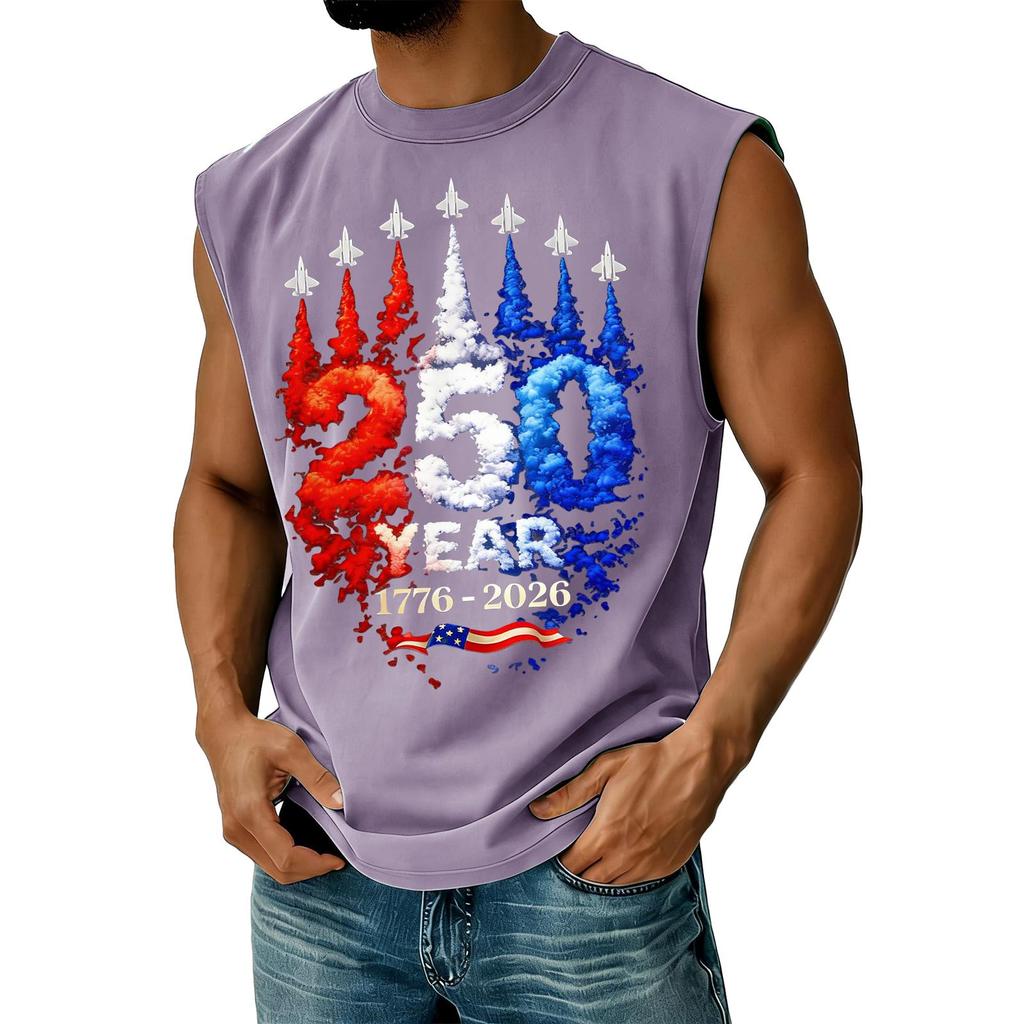 Men's Casual Independence Day Printed Tank Top