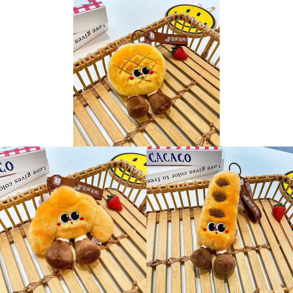 Baking Series Plush Toy Hamburger Toast Bread Cute Doll For Girls Gift Bag Charm